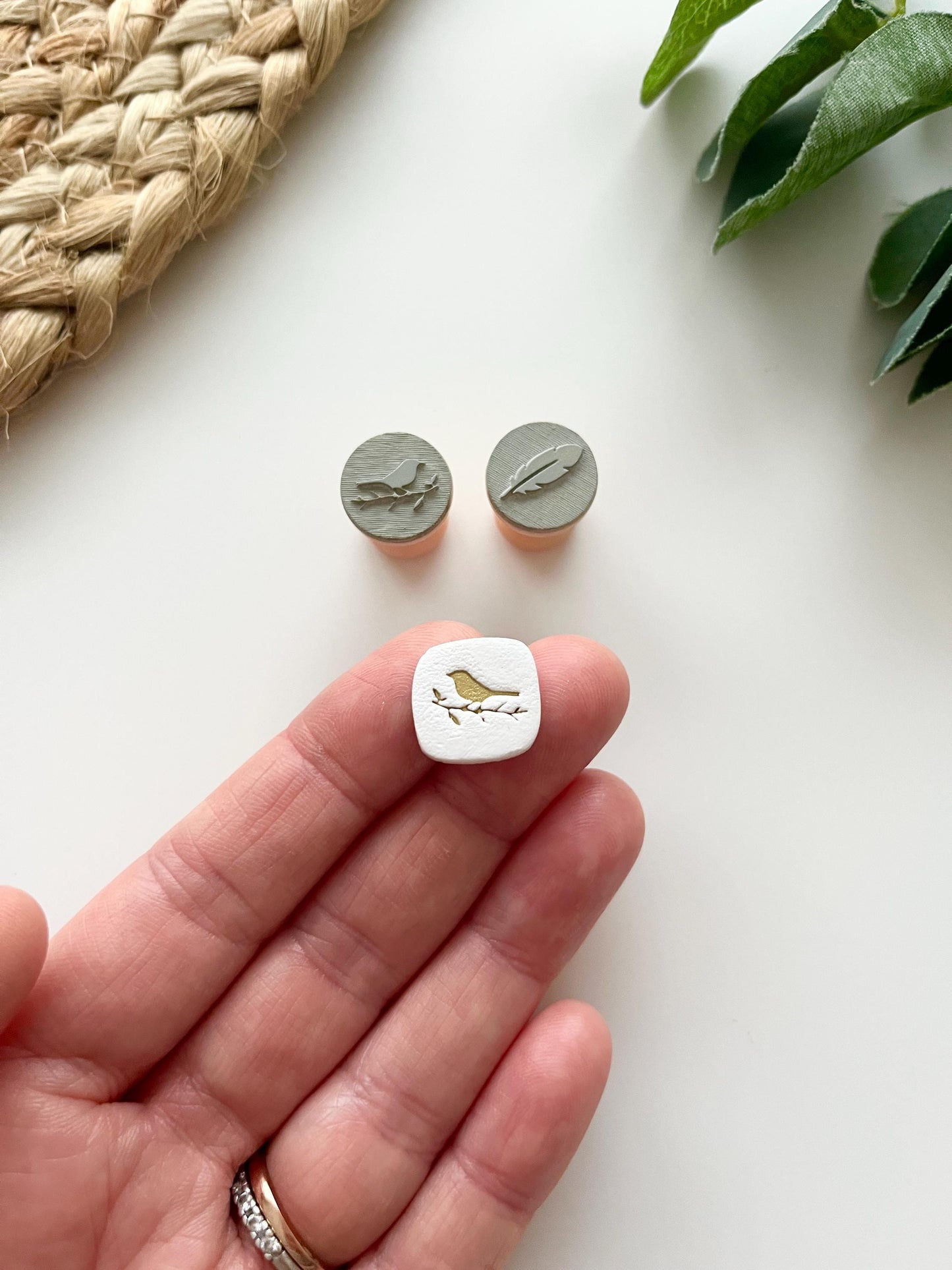 Bird and Feather Stamps: Mica Powder