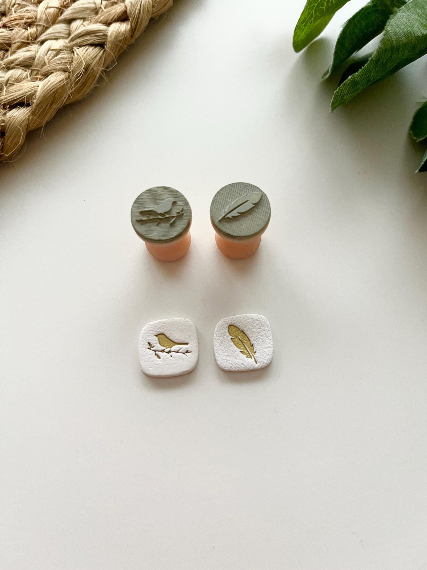 Bird and Feather Stamps: Mica Powder