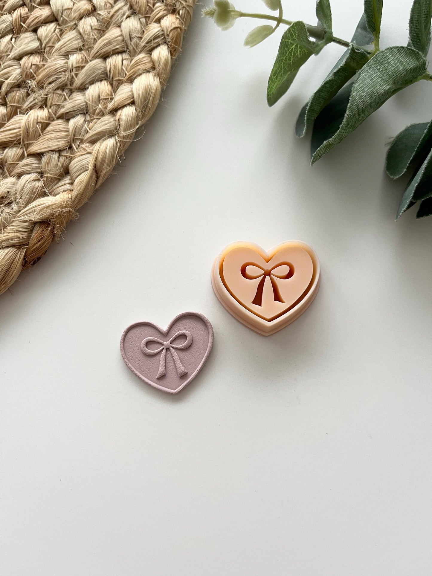 Debossed Bow Heart Stamp Cutter