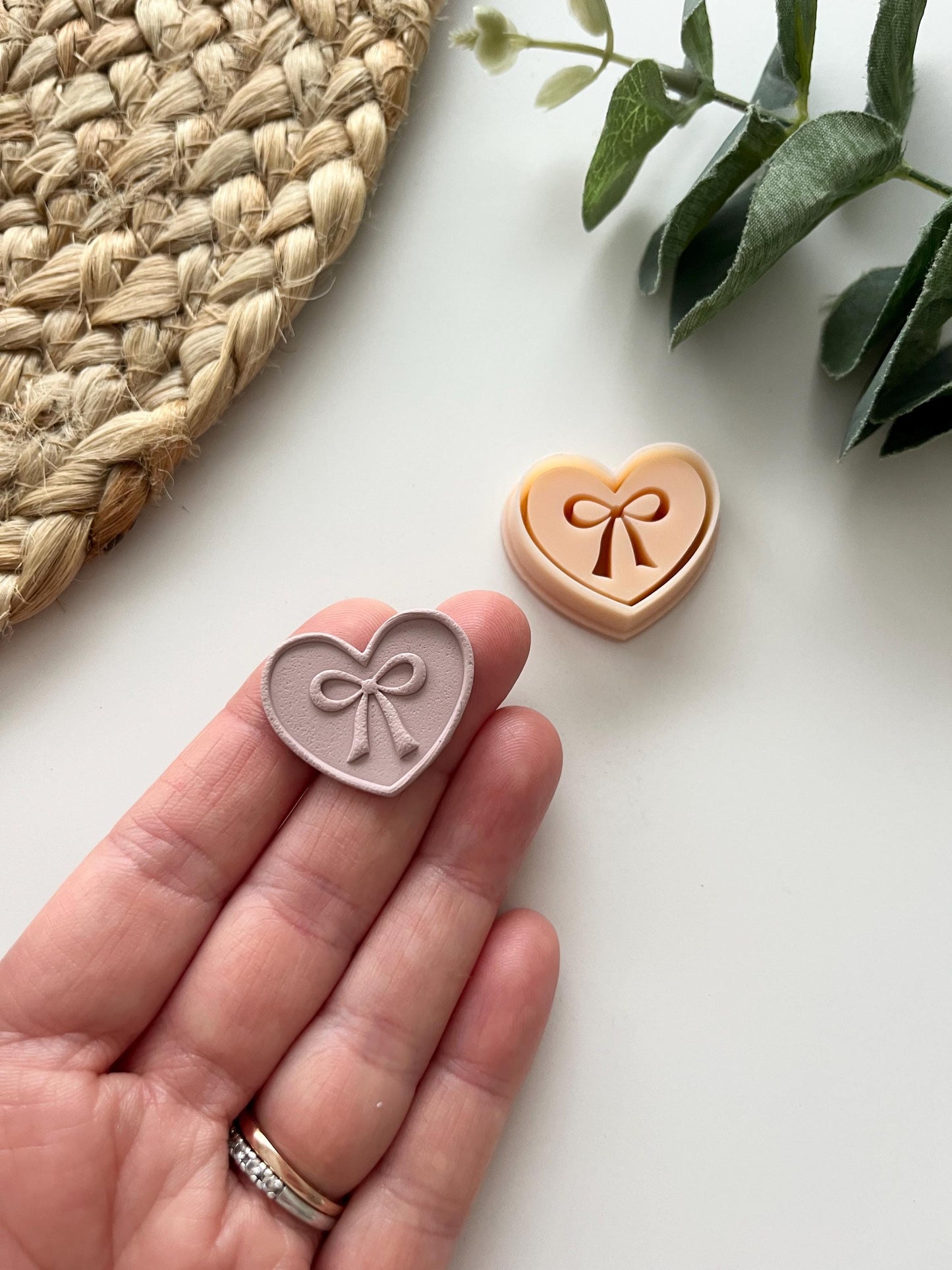 Debossed Bow Heart Stamp Cutter