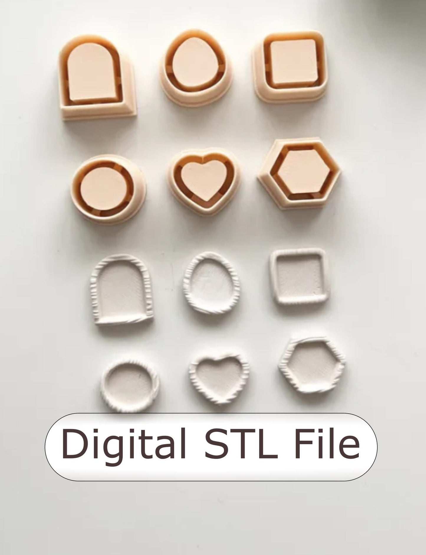 Bookshelf Studs Polymer Clay Cutter - Digital STL File - 7 Cutters
