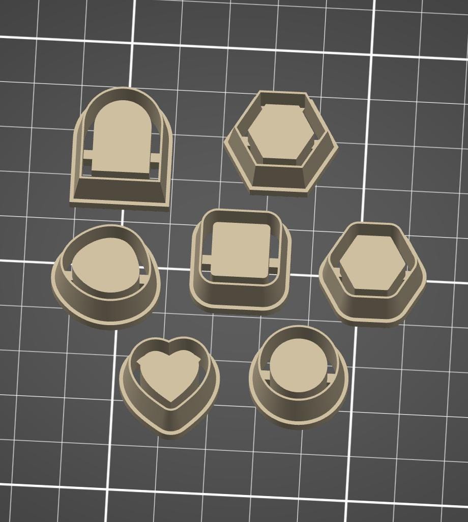 Bookshelf Studs Polymer Clay Cutter - Digital STL File - 7 Cutters