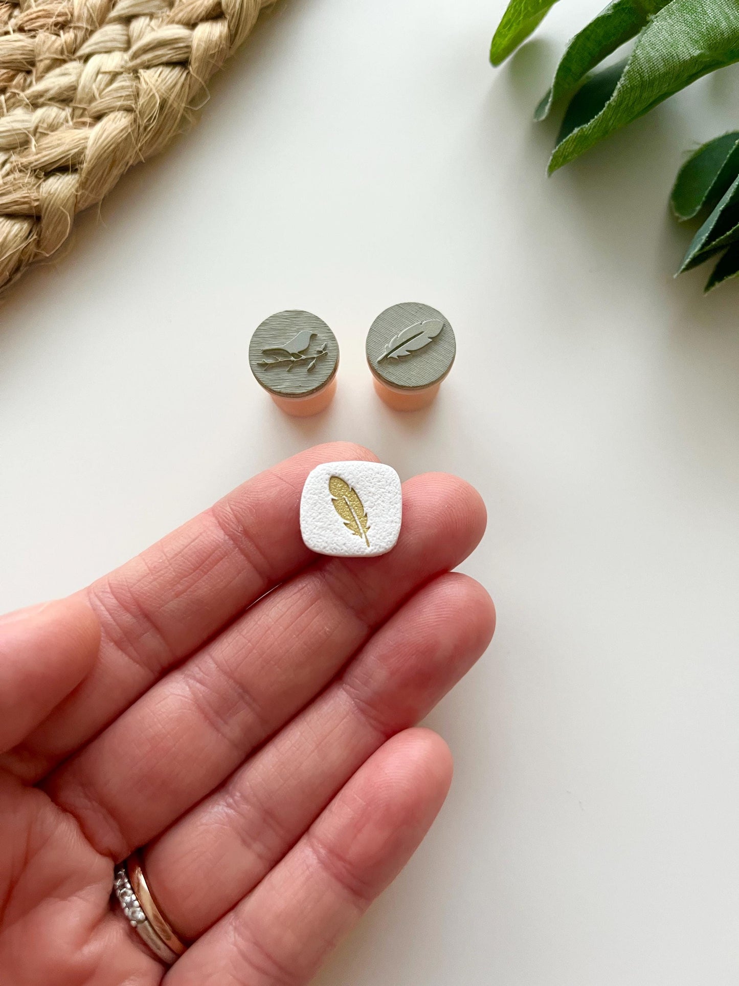 Bird and Feather Stamps: Mica Powder