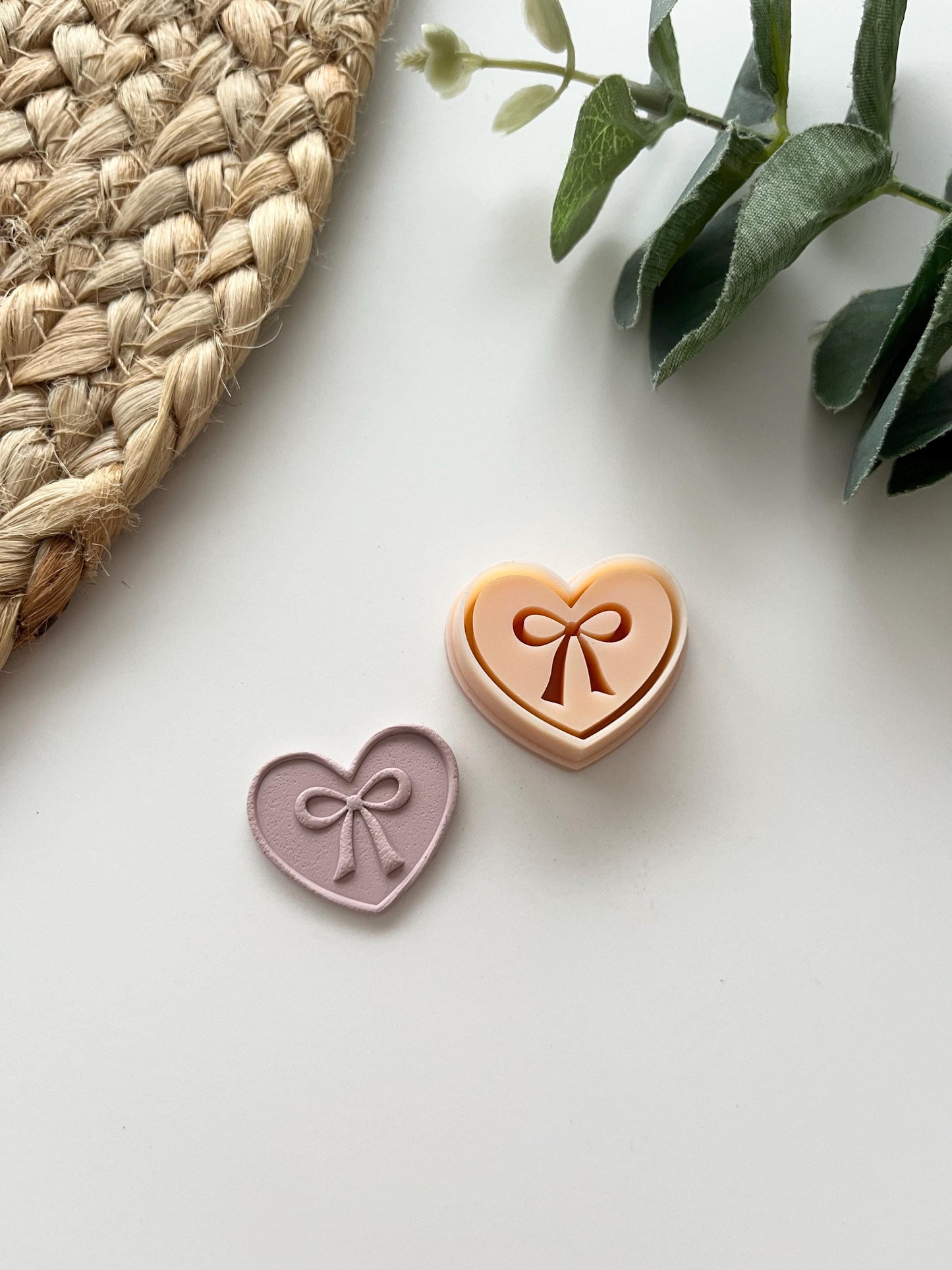 Debossed Bow Heart Stamp Cutter