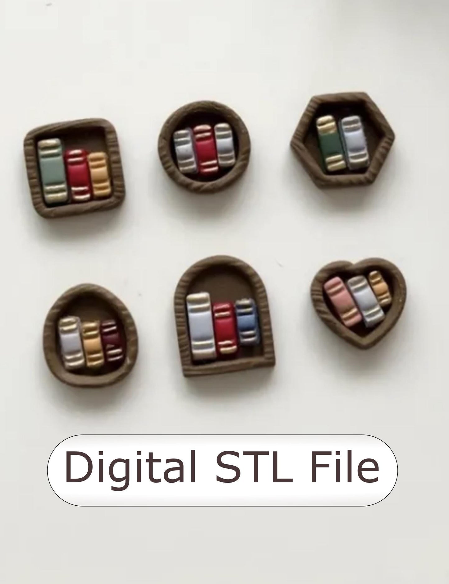 Bookshelf Studs Polymer Clay Cutter - Digital STL File - 7 Cutters