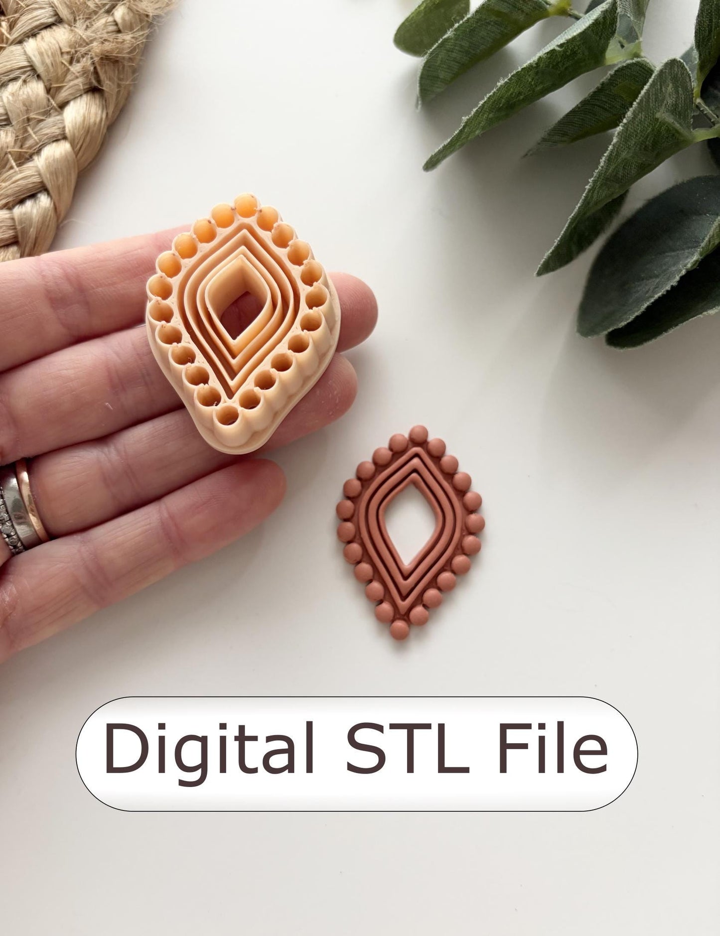 Bead Border Elegant Petal Polymer Clay Cutter - Digital STL File