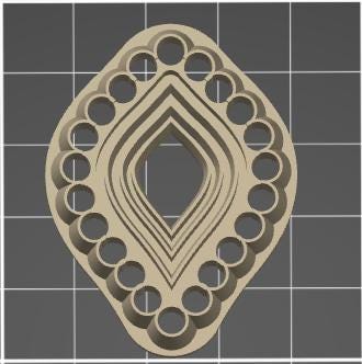 Bead Border Elegant Petal Polymer Clay Cutter - Digital STL File