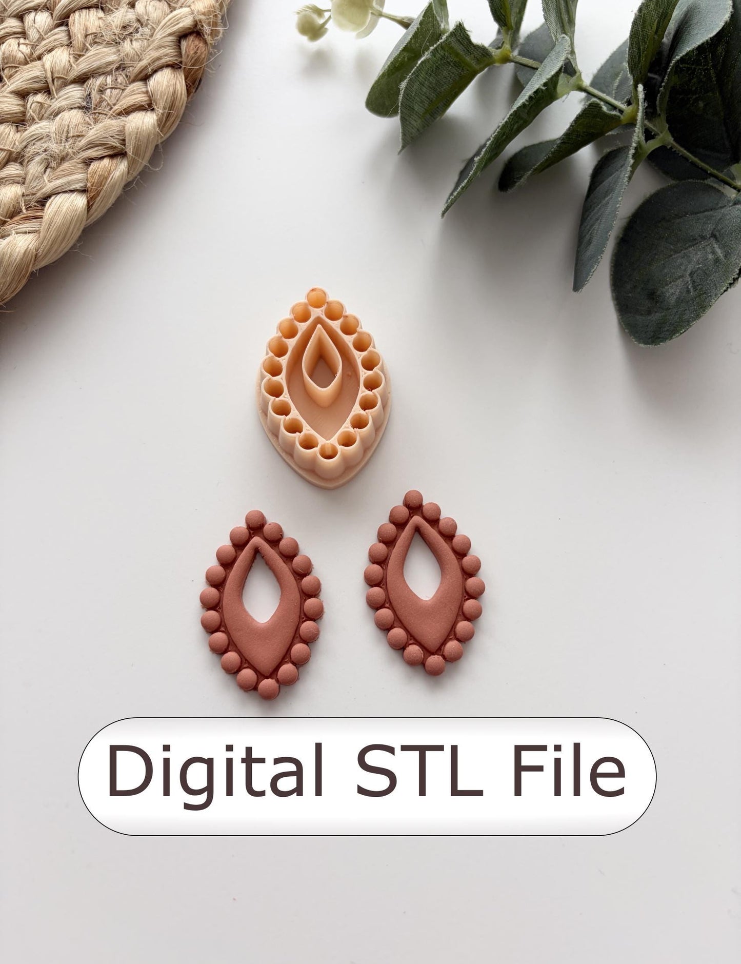 Bead Border Teardrop Polymer Clay Cutter - Digital STL File