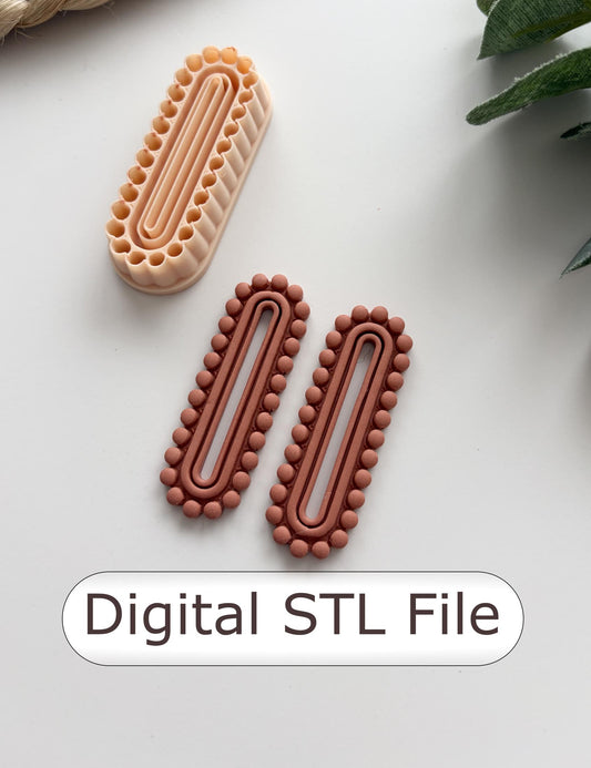 Bead Border Pill Polymer Clay Cutter - Digital STL File