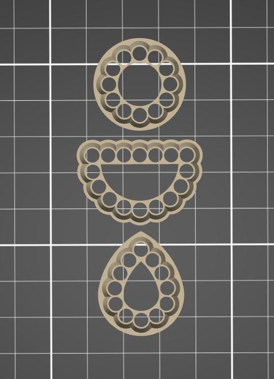 Bead Border Trio Polymer Clay Cutter - Digital STL File