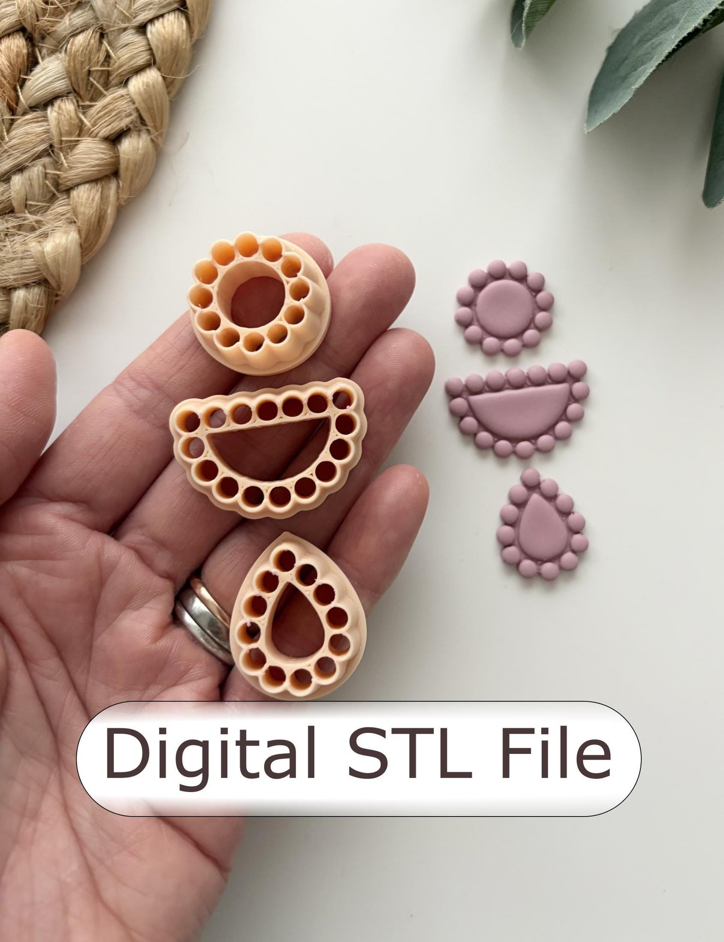 Bead Border Trio Polymer Clay Cutter - Digital STL File