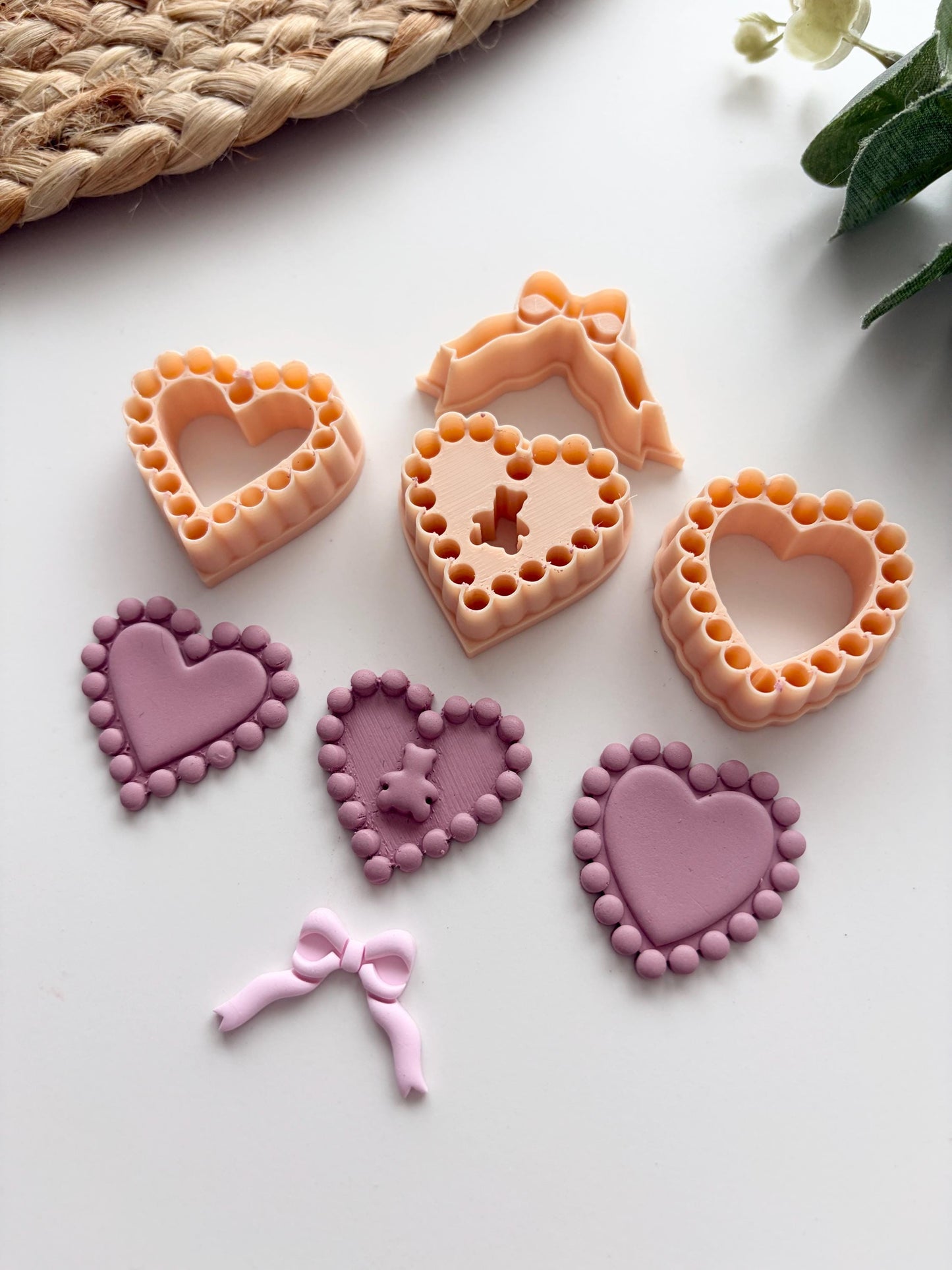 Bead Border Hearts Polymer Clay Cutter