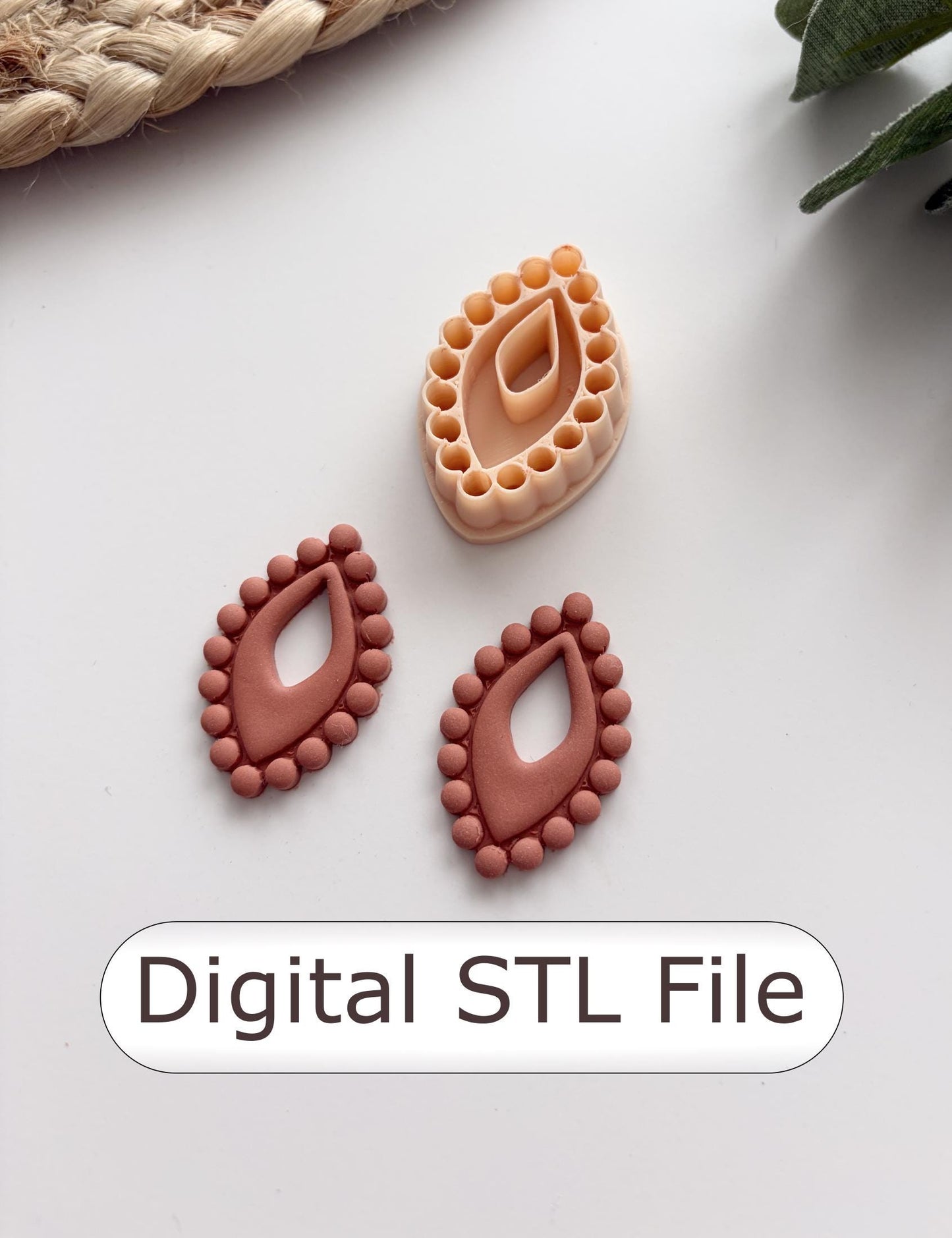 Bead Border Teardrop Polymer Clay Cutter - Digital STL File