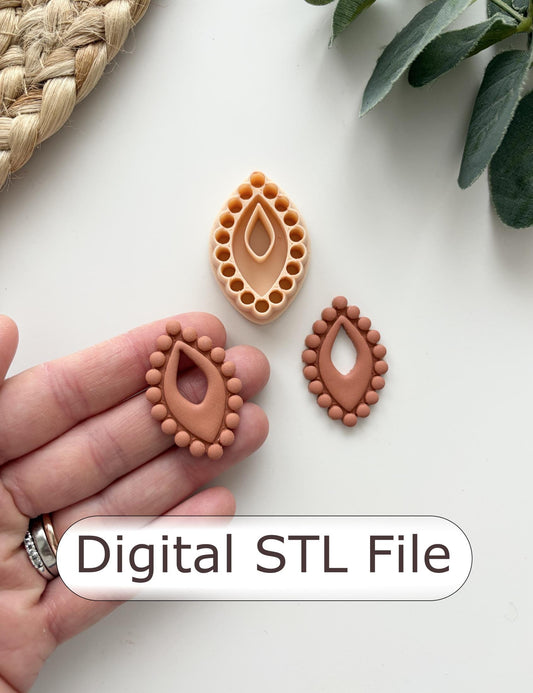 Bead Border Teardrop Polymer Clay Cutter - Digital STL File