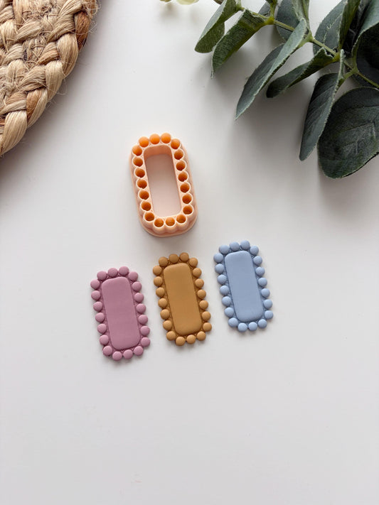 Bead Border Rounded Rectangle Polymer Clay Cutter