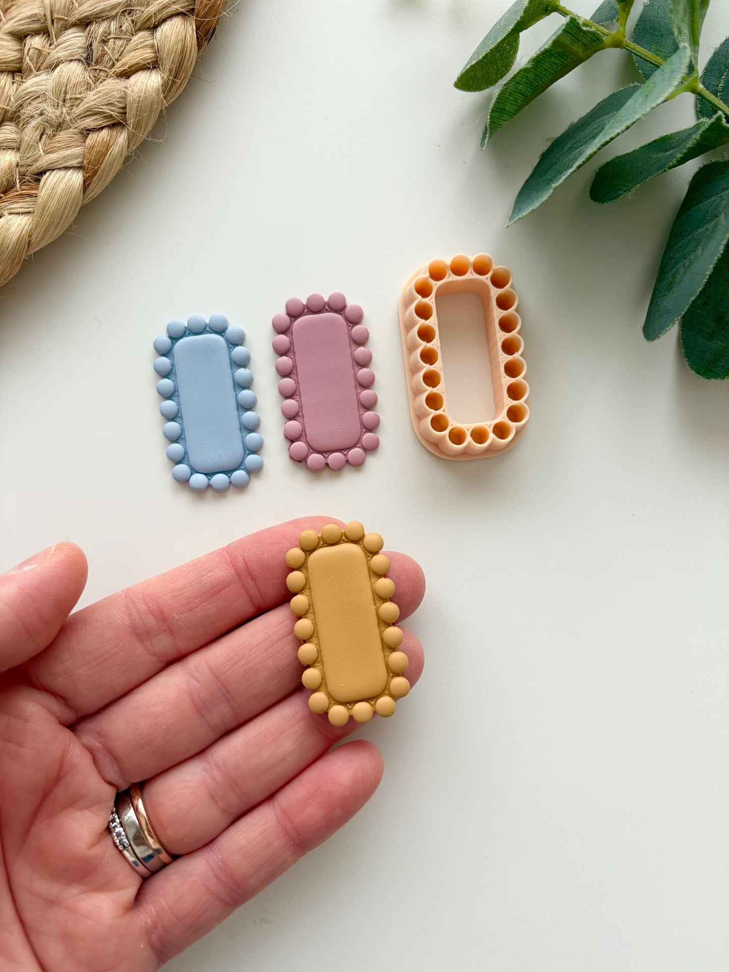 Bead Border Rounded Rectangle Polymer Clay Cutter