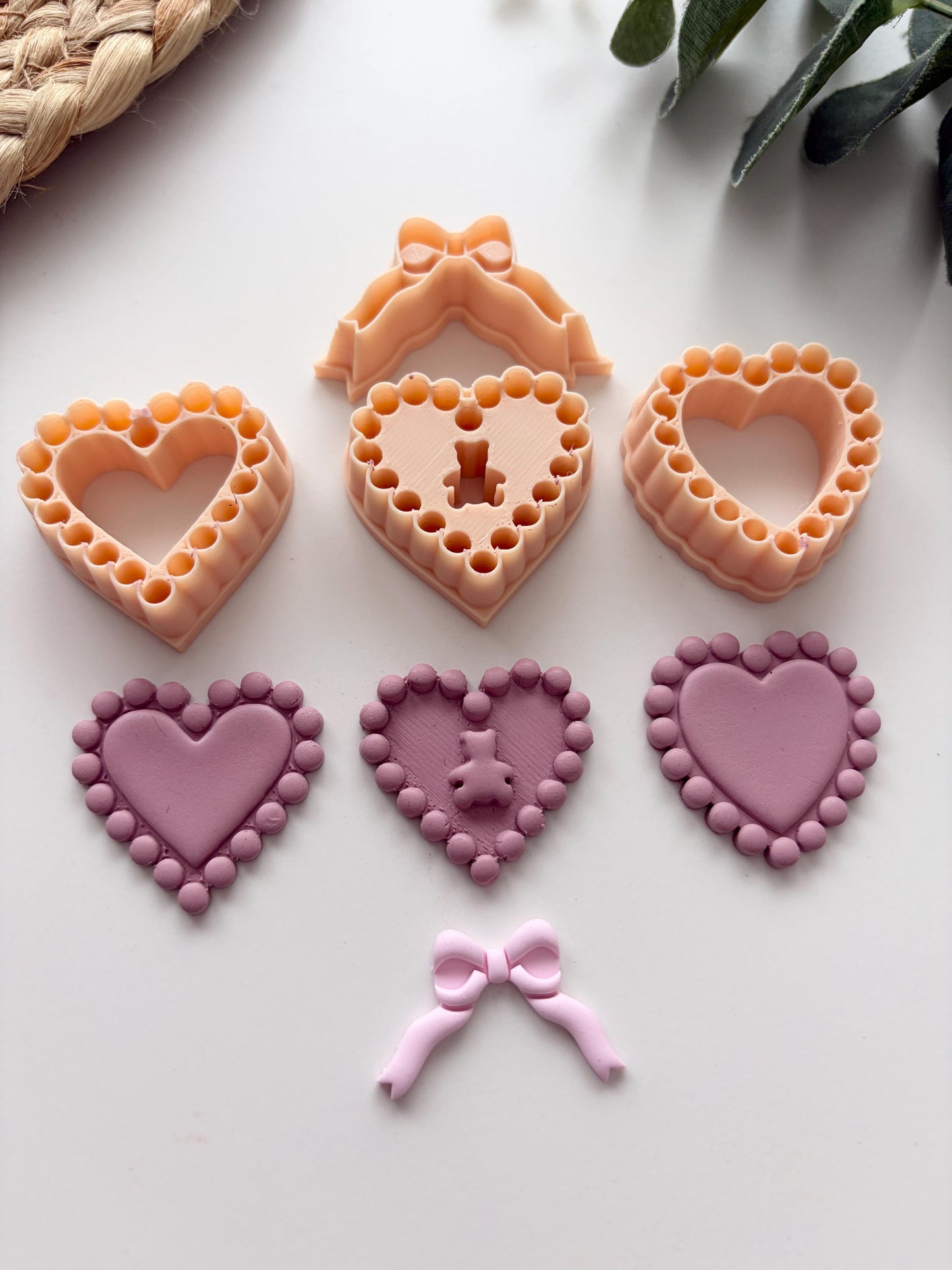 Bead Border Hearts Polymer Clay Cutter