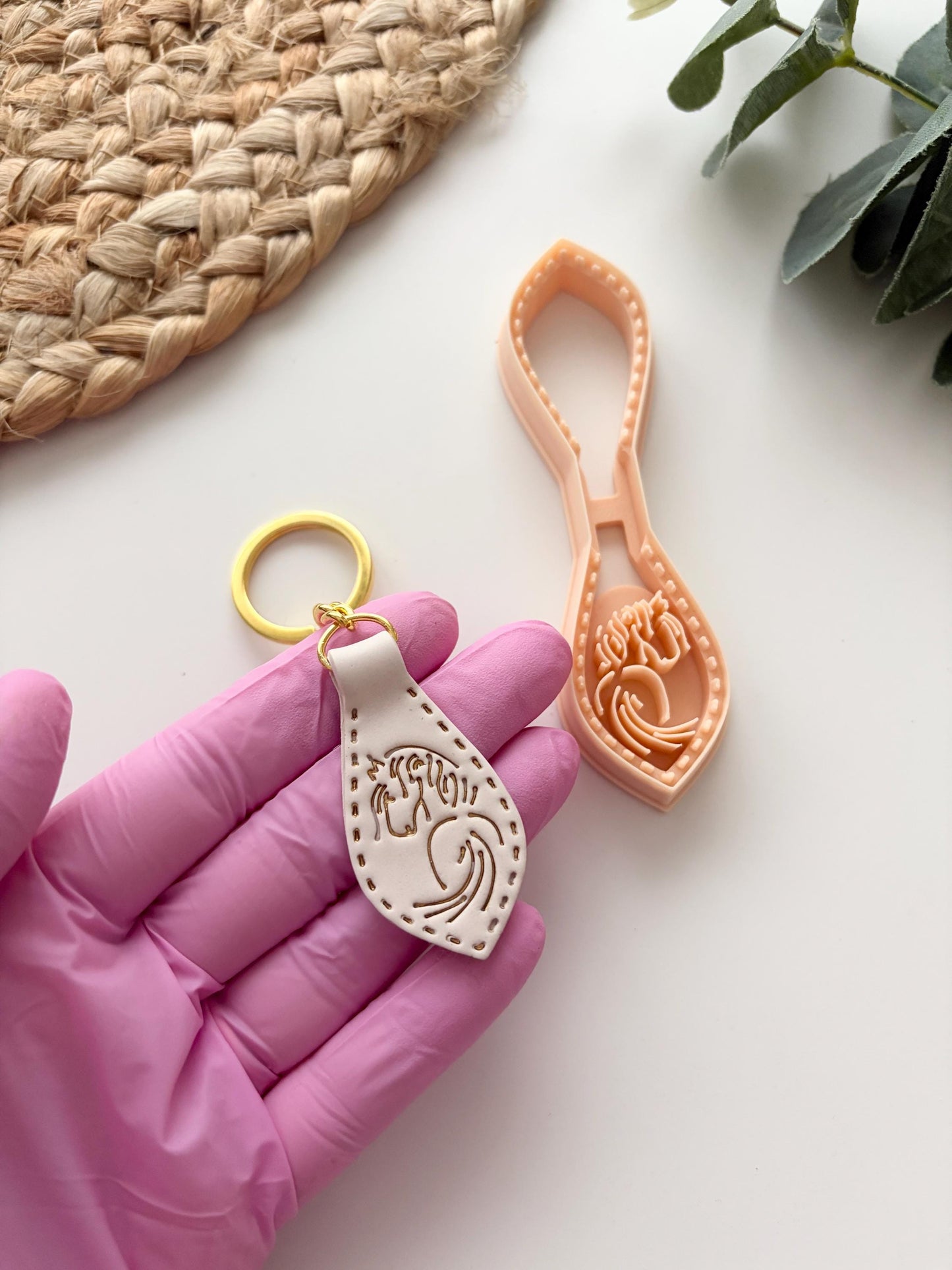 Cowgirl Elegant Embossed Horse Keyring Cutter