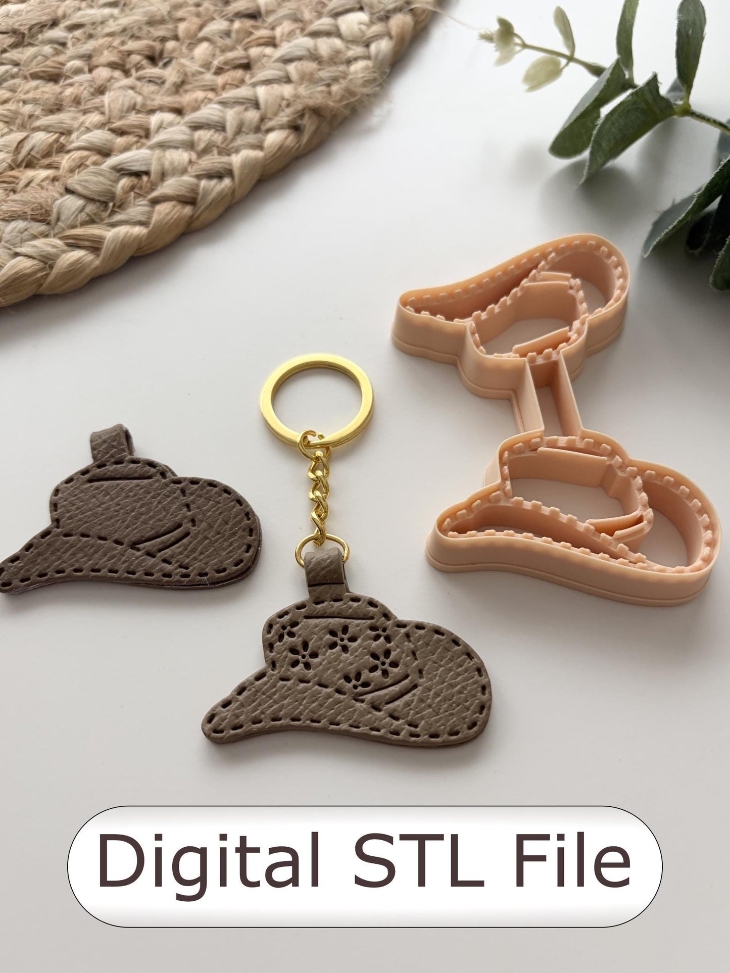 Cowgirl Hat Keyring Polymer Clay Cutter - Digital STL File