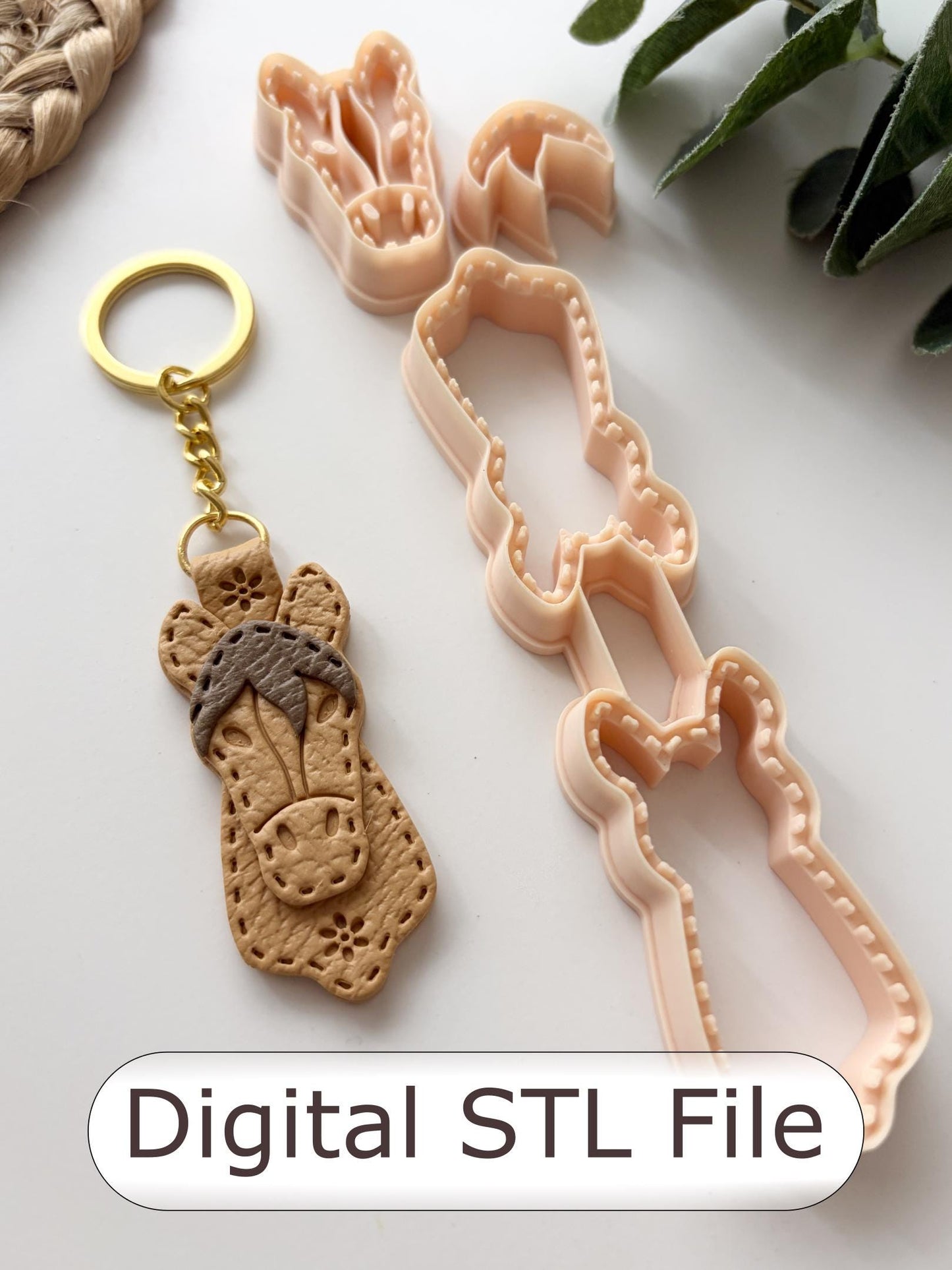 Cowgirl Horse Head Keyring Polymer Clay Cutter - Digital STL File