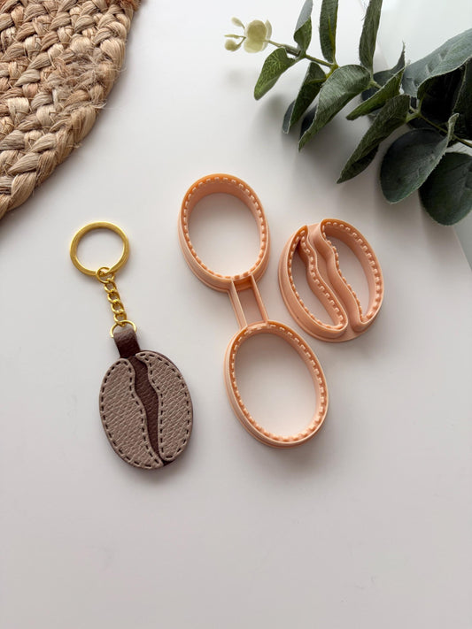 Coffee Bean Keyring Polymer Clay Cutter