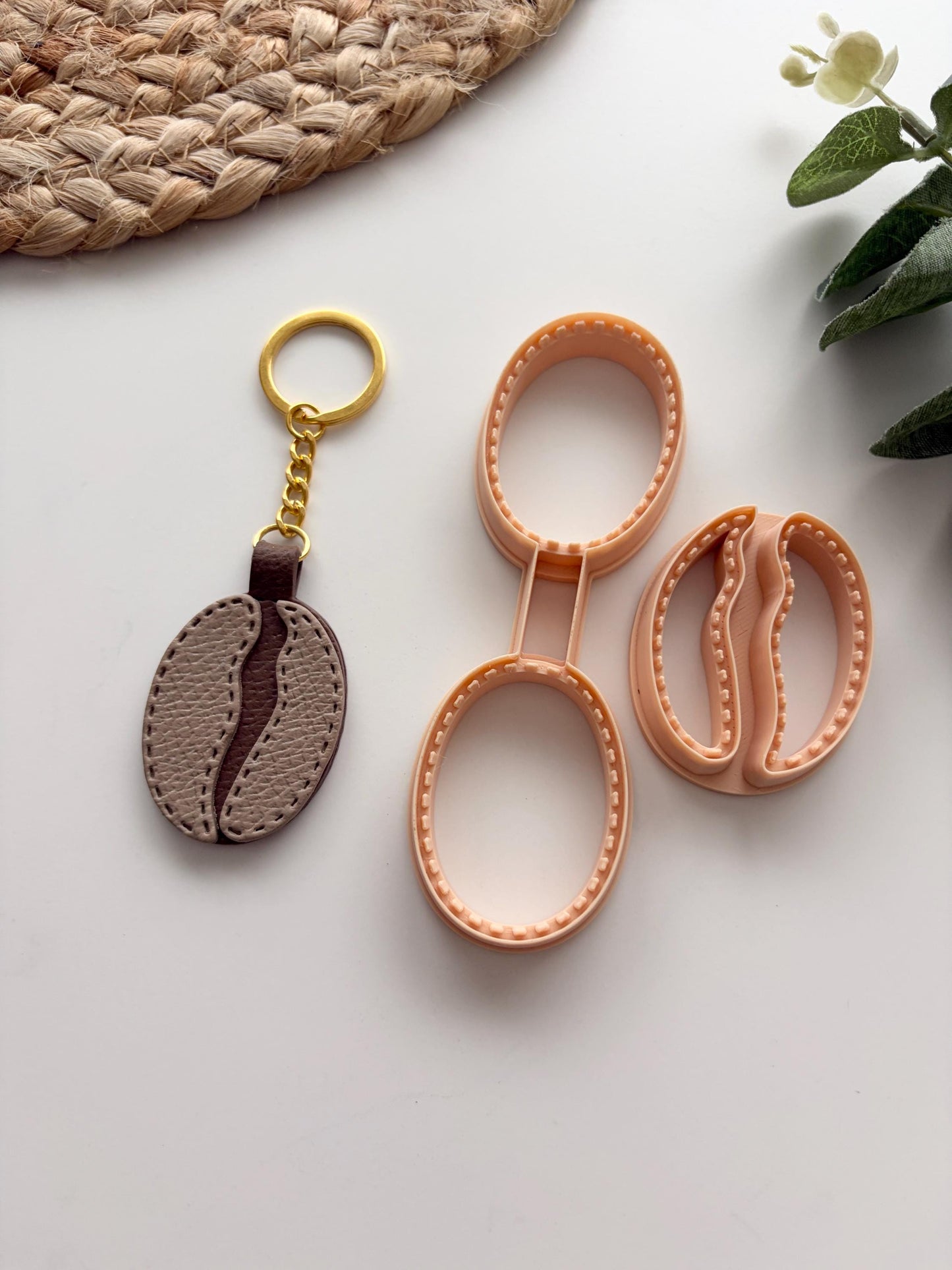 Coffee Bean Keyring Polymer Clay Cutter