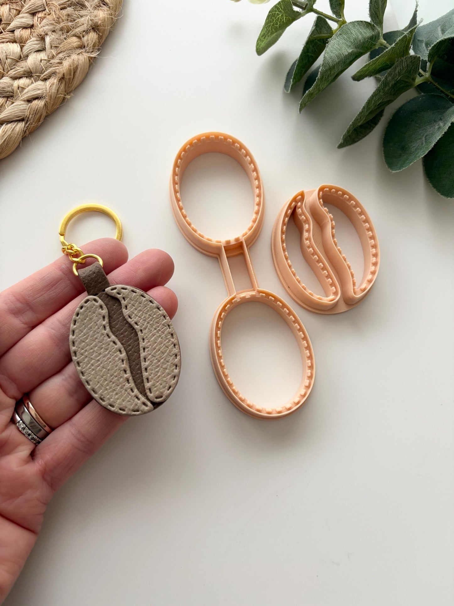 Coffee Bean Keyring Polymer Clay Cutter