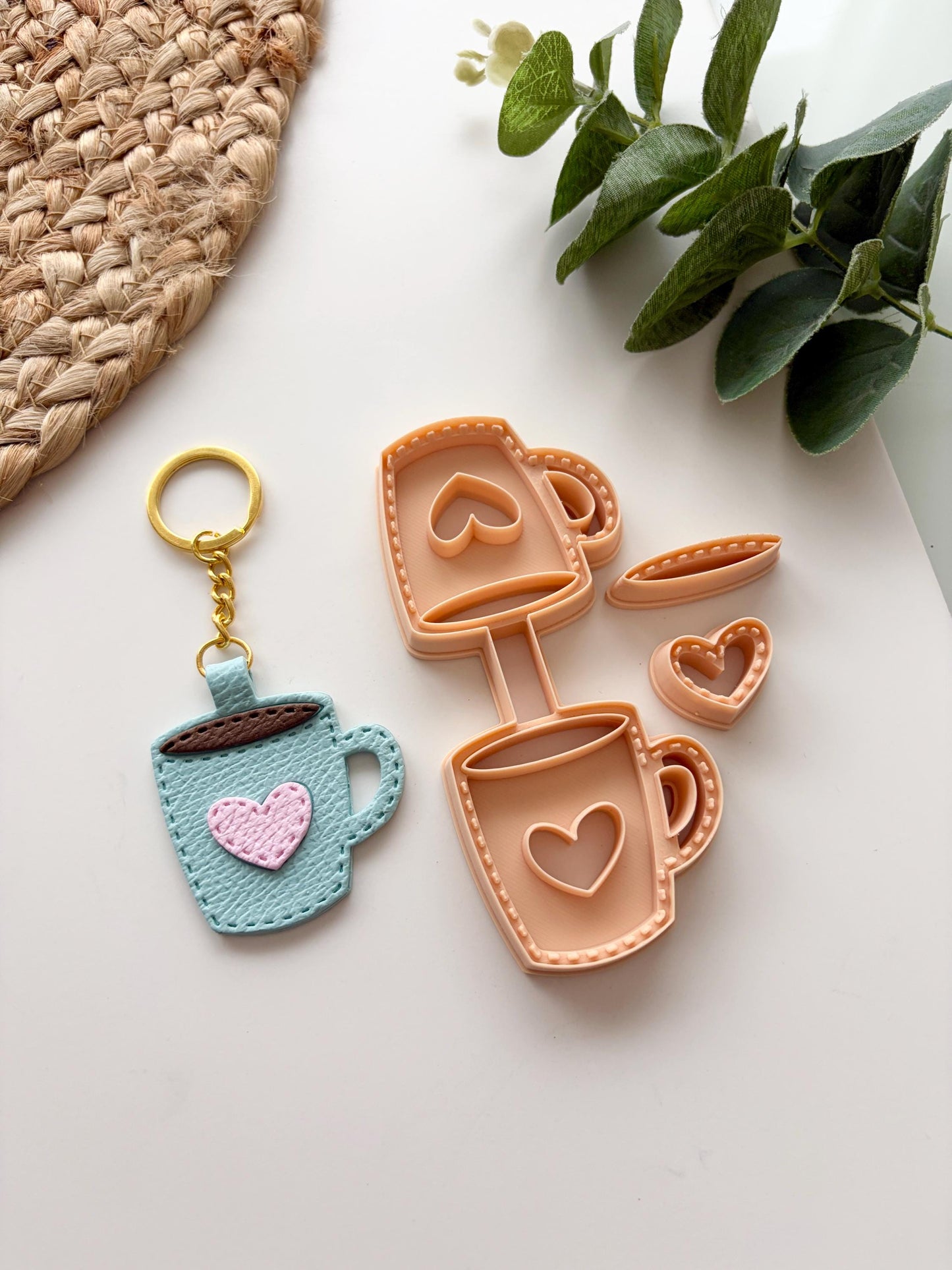Coffee Mug Keyring Polymer Clay Cutter