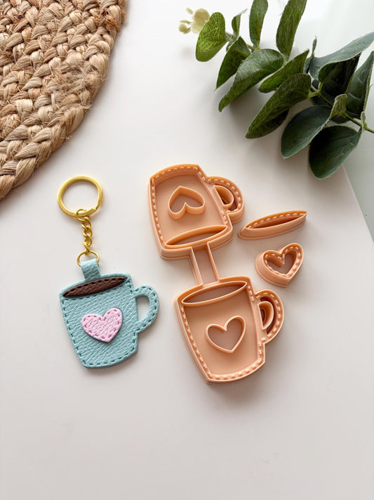 Coffee Mug Keyring Polymer Clay Cutter