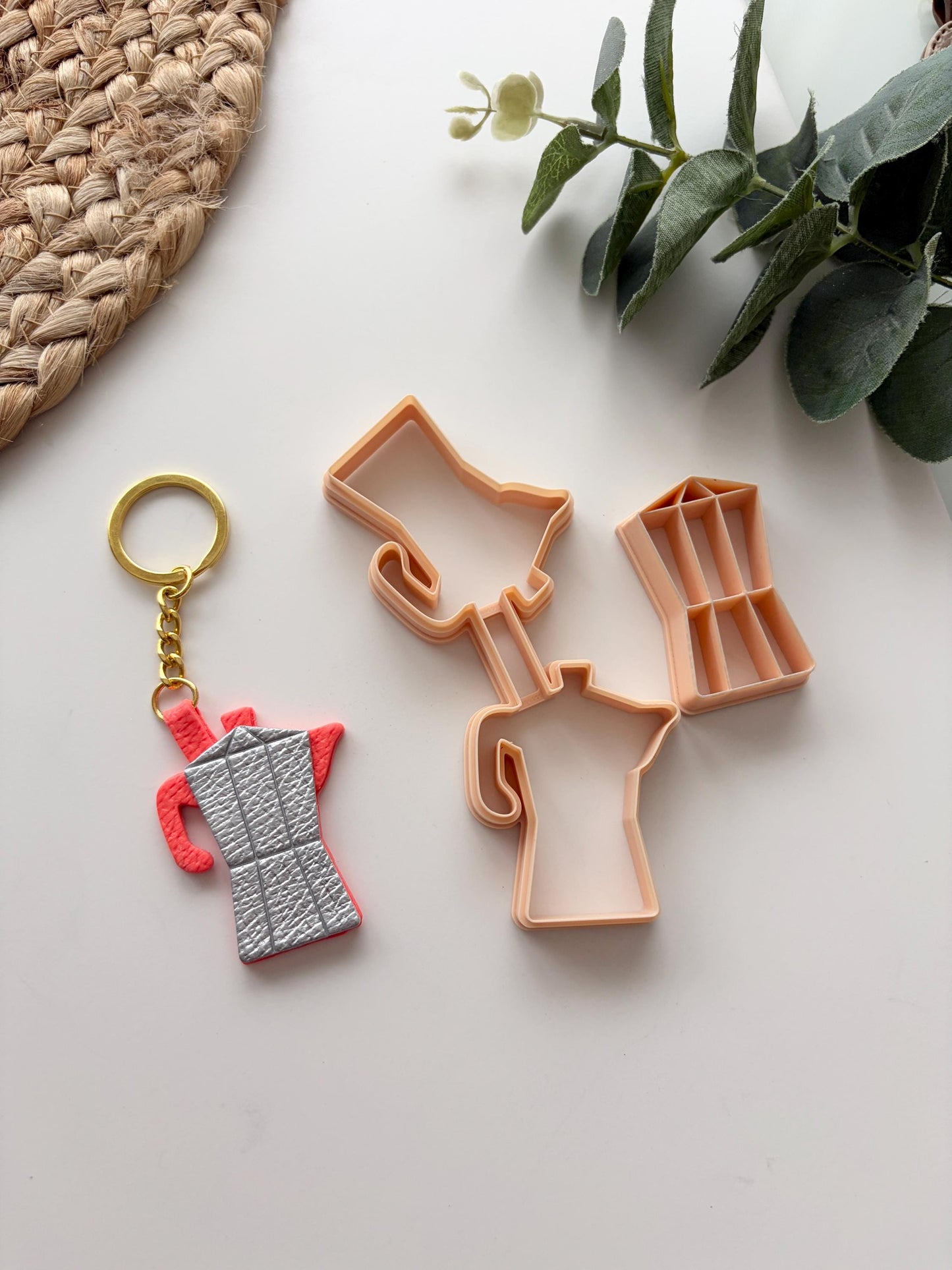 Moka Pot Keyring Polymer Clay Cutter