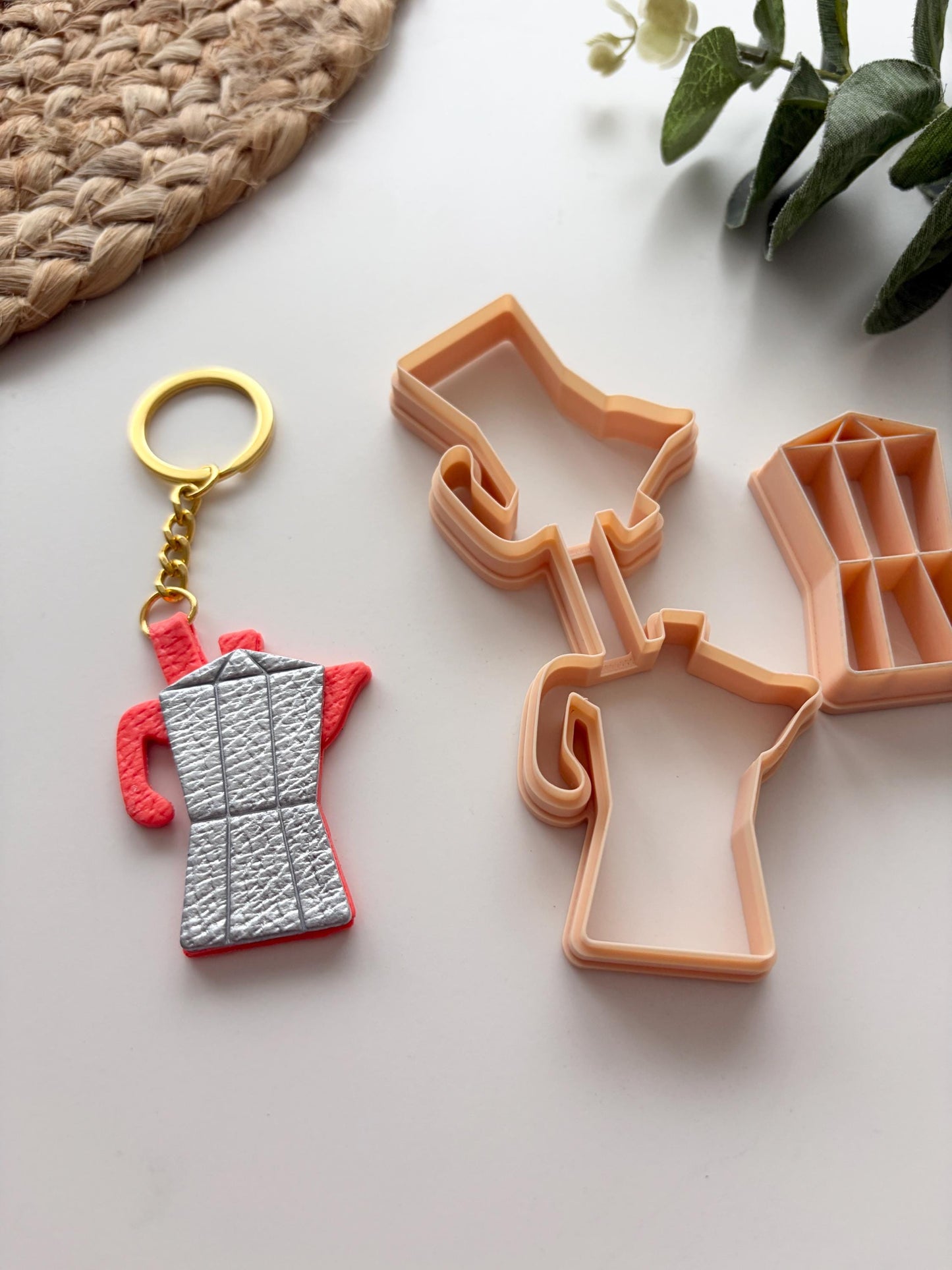 Moka Pot Keyring Polymer Clay Cutter