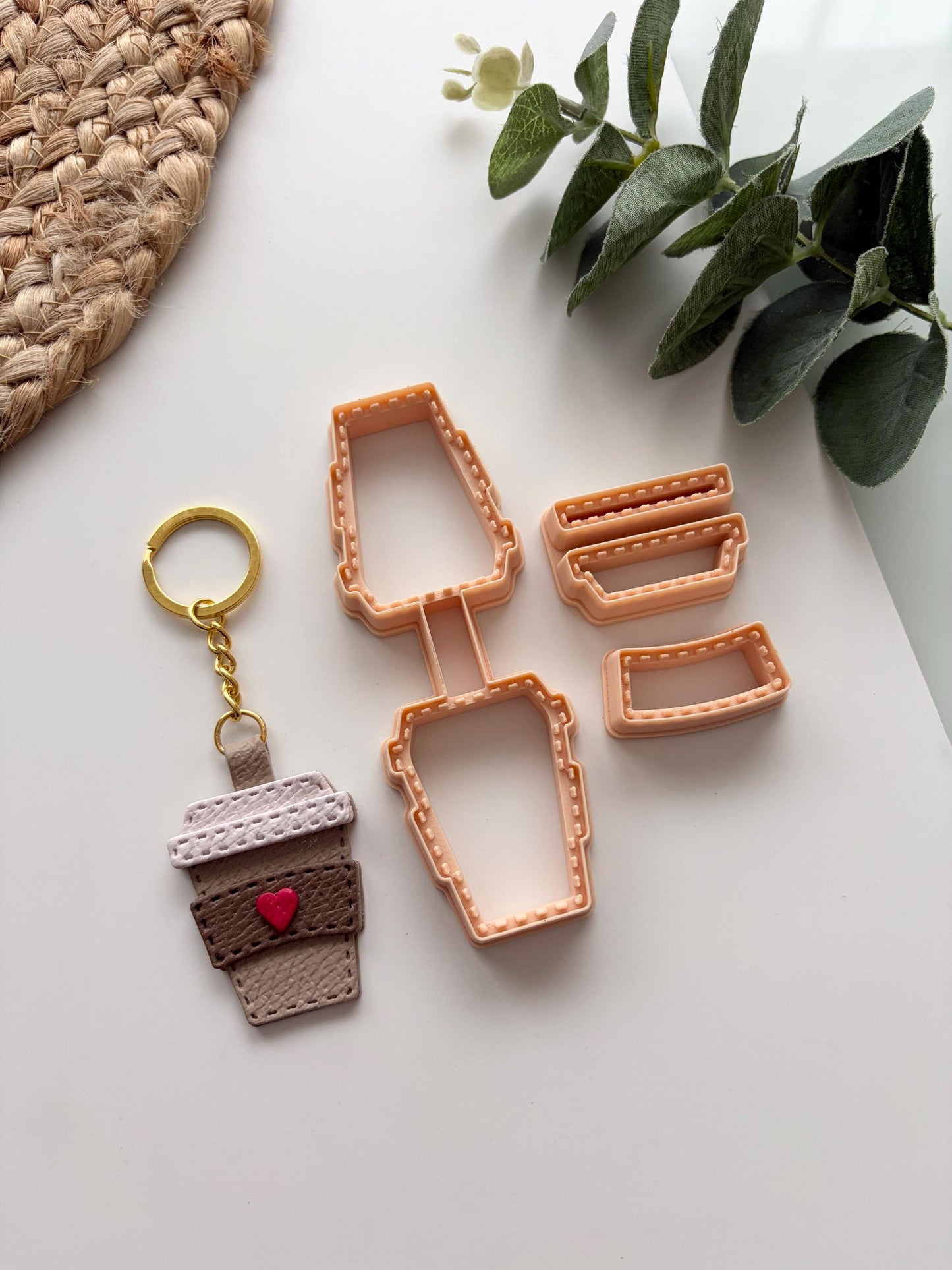 Takeaway Cup Coffee Keyring Polymer Clay Cutter
