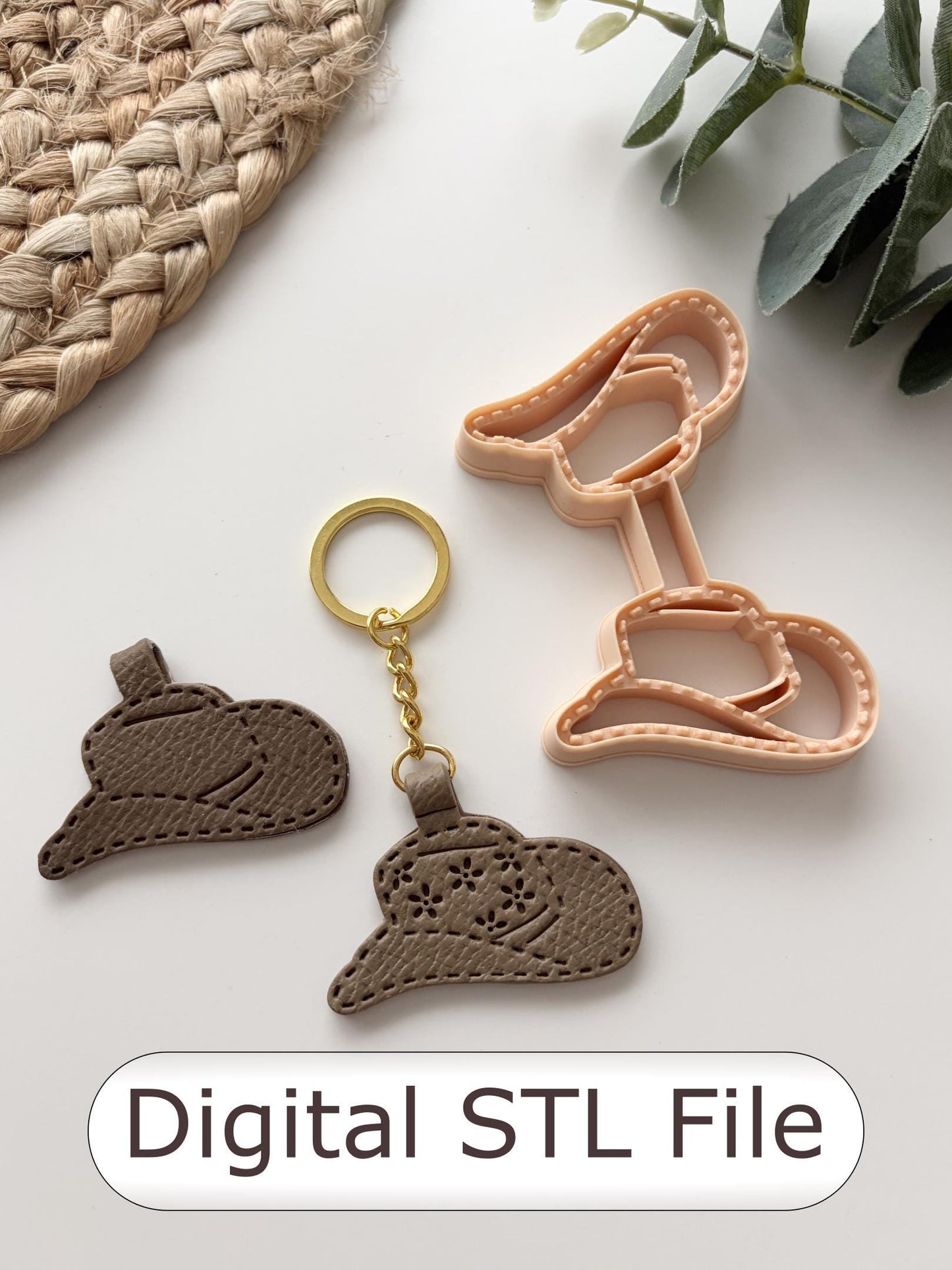 Cowgirl Hat Keyring Polymer Clay Cutter - Digital STL File