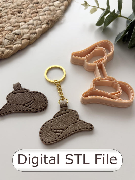 Cowgirl Hat Keyring Polymer Clay Cutter - Digital STL File
