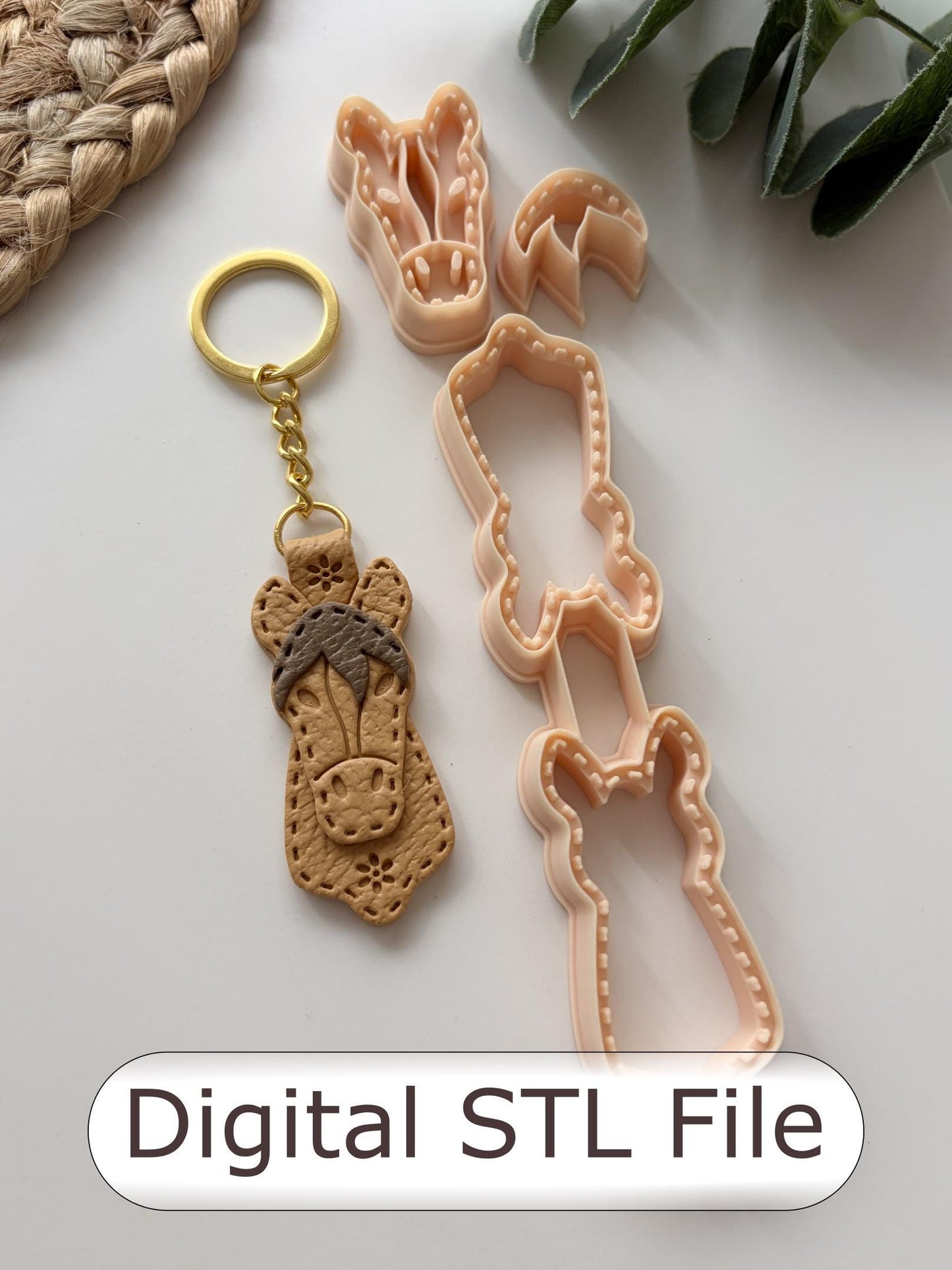 Cowgirl Horse Head Keyring Polymer Clay Cutter - Digital STL File