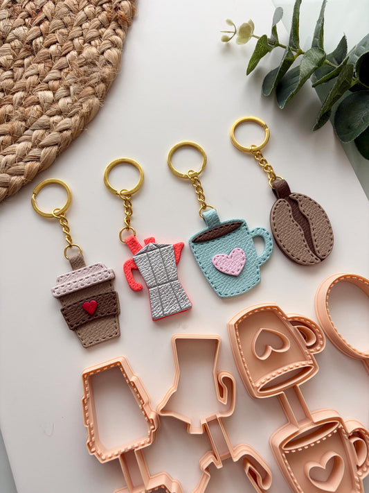 Coffee Keyring Bundle Polymer Clay Cutter