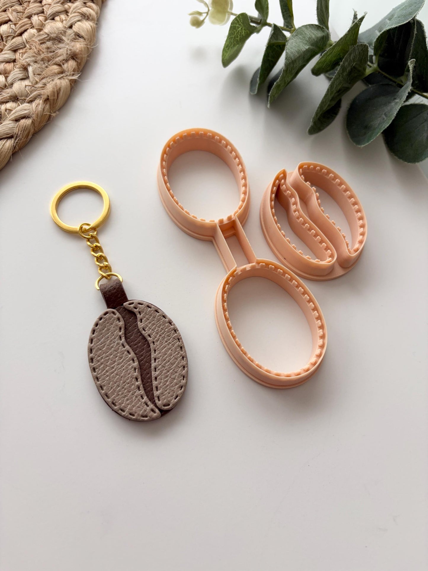 Coffee Bean Keyring Polymer Clay Cutter