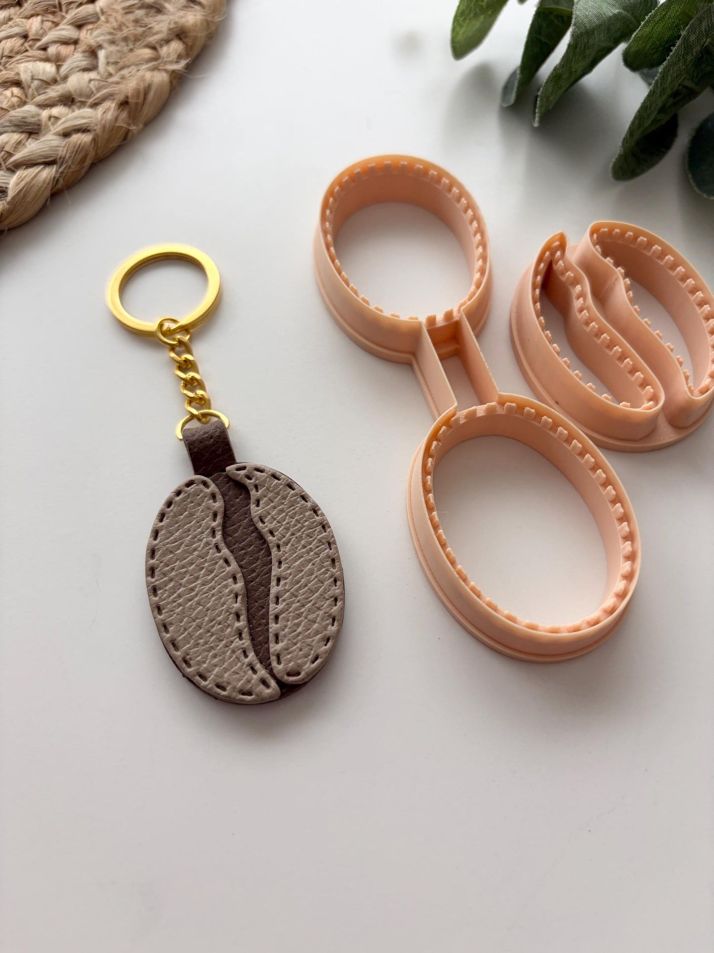 Coffee Bean Keyring Polymer Clay Cutter