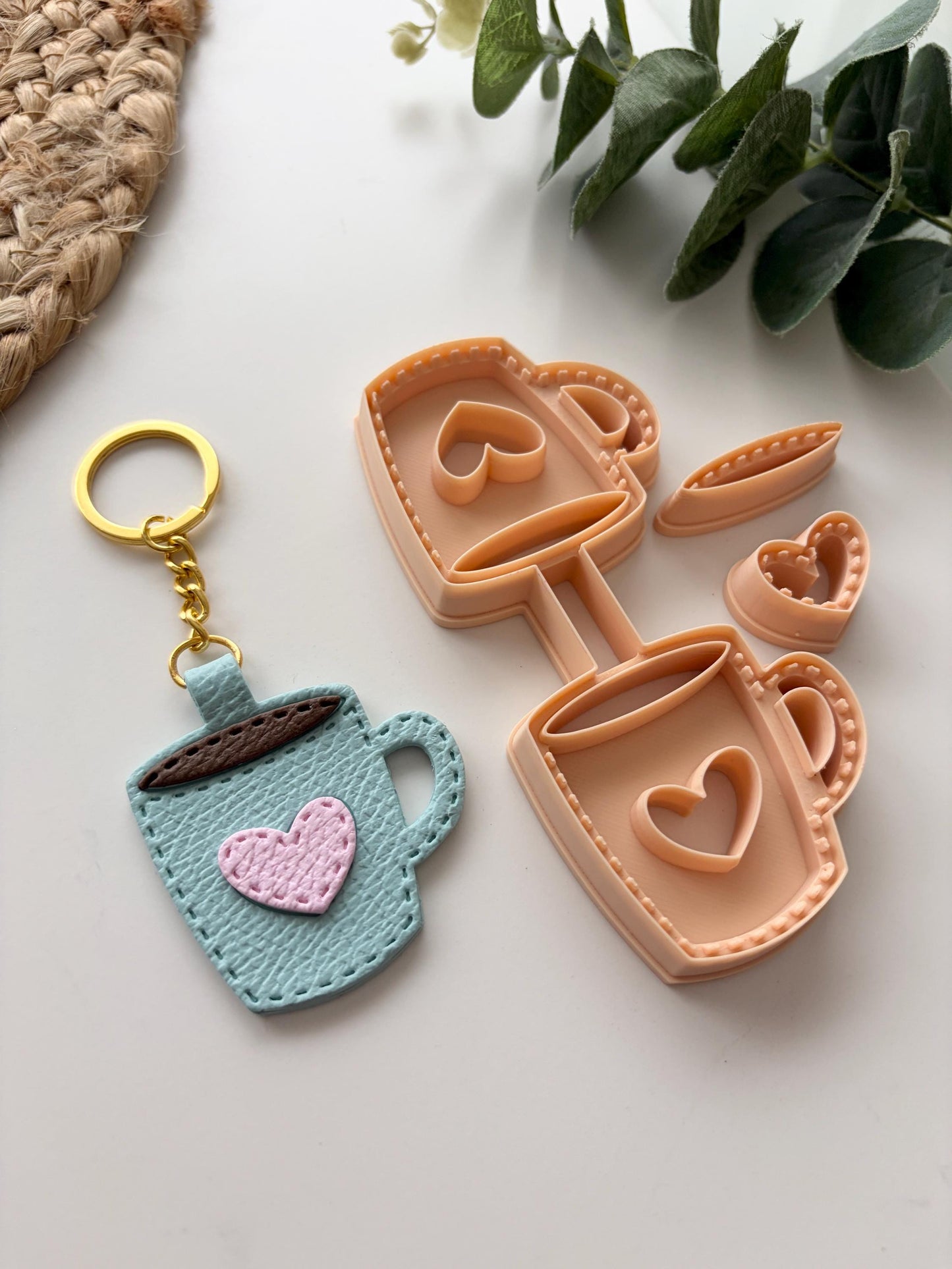 Coffee Mug Keyring Polymer Clay Cutter