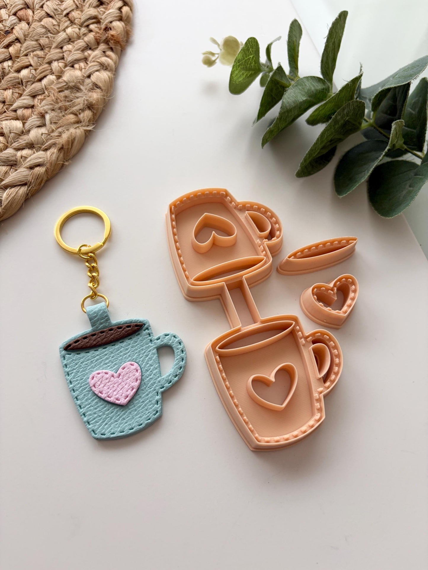 Coffee Mug Keyring Polymer Clay Cutter