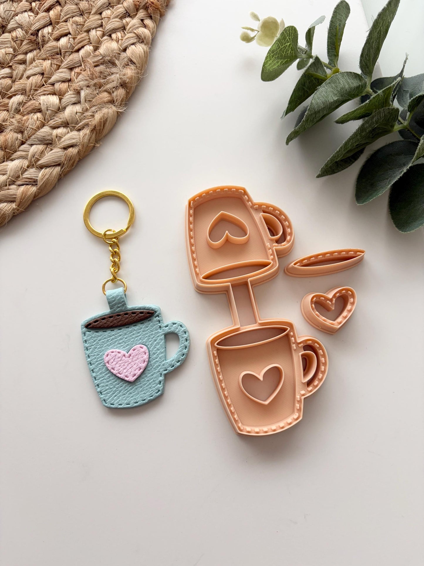 Coffee Mug Keyring Polymer Clay Cutter