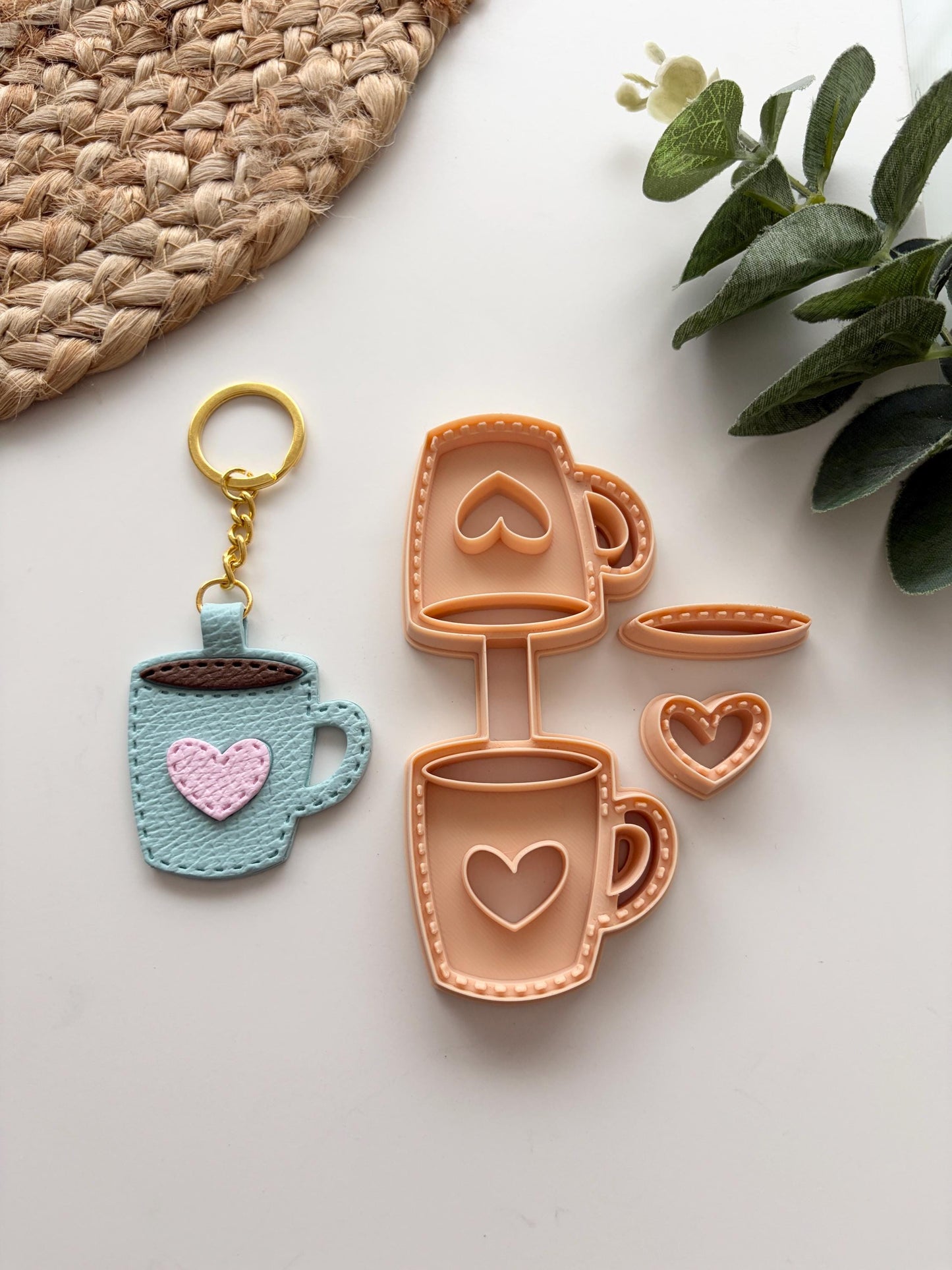 Coffee Mug Keyring Polymer Clay Cutter