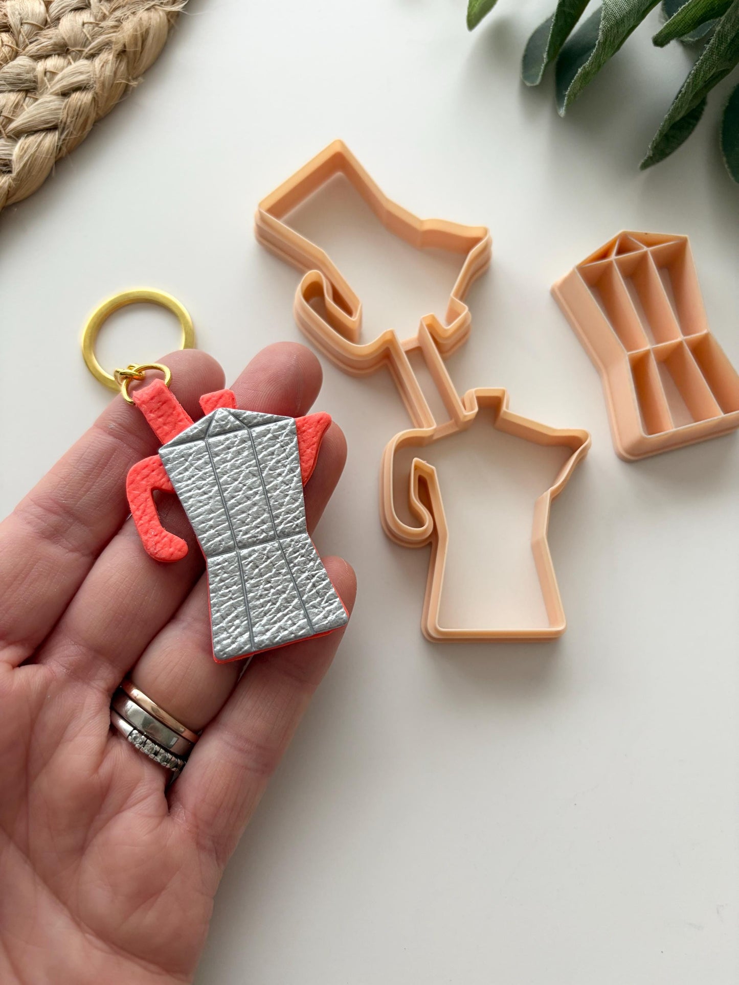 Moka Pot Keyring Polymer Clay Cutter