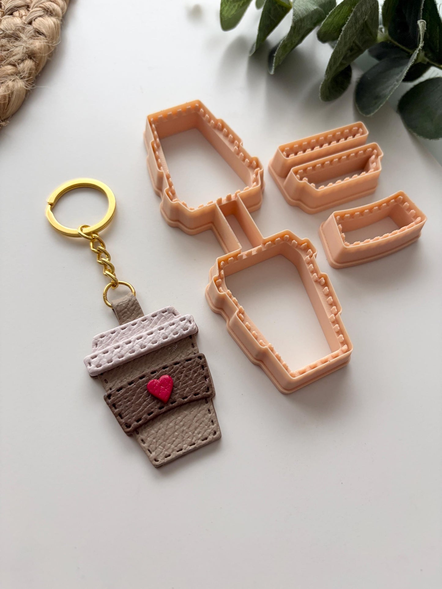 Takeaway Cup Coffee Keyring Polymer Clay Cutter