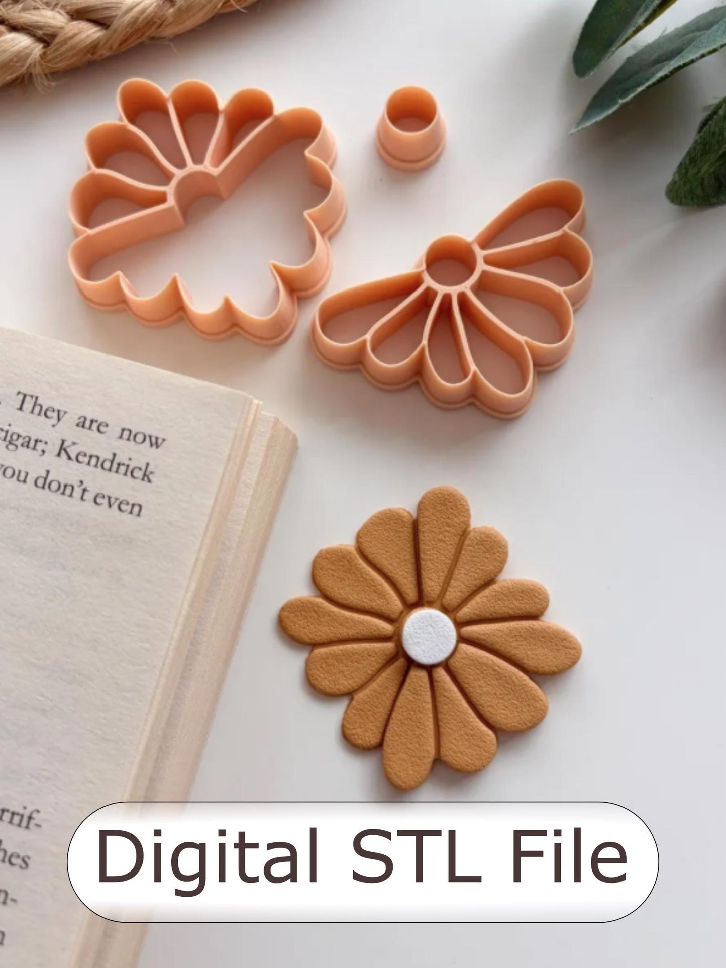 Matisse Sunflower Corner Bookmark Polymer Clay Cutter - Digital STL File
