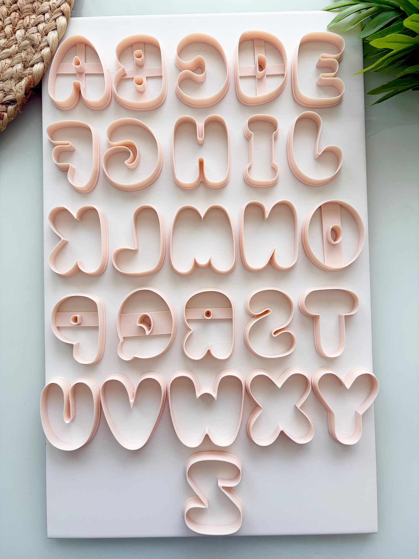 Bubble Alphabet Clay Cutters: Polymer Earring Making Tool (60mm/ 2.5")