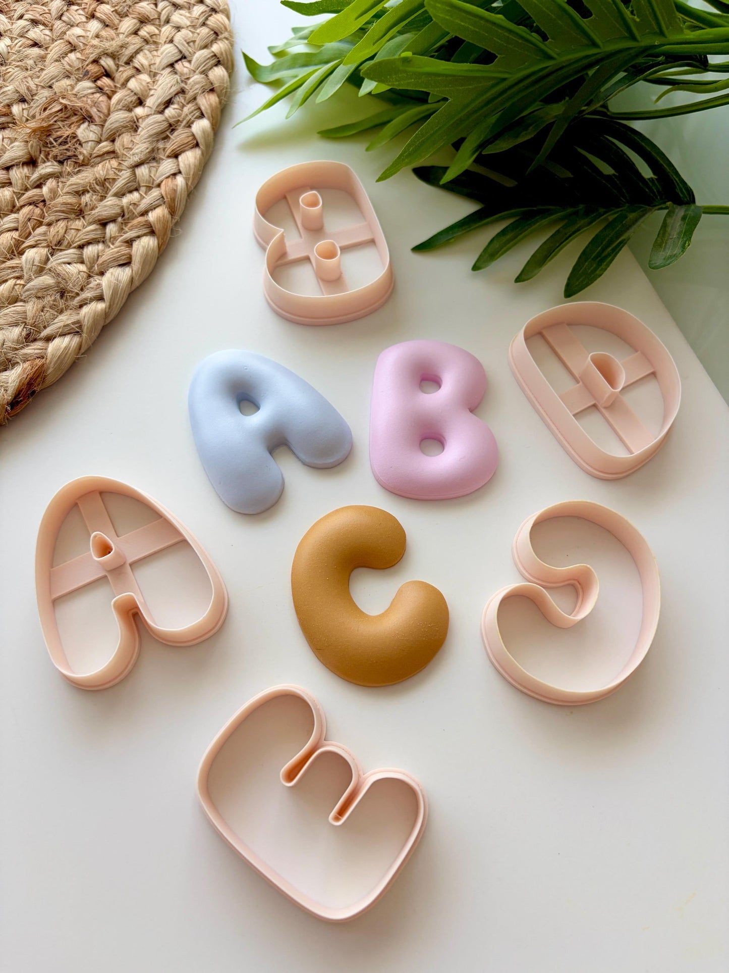 Bubble Alphabet Clay Cutters: Polymer Earring Making Tool (60mm/ 2.5")
