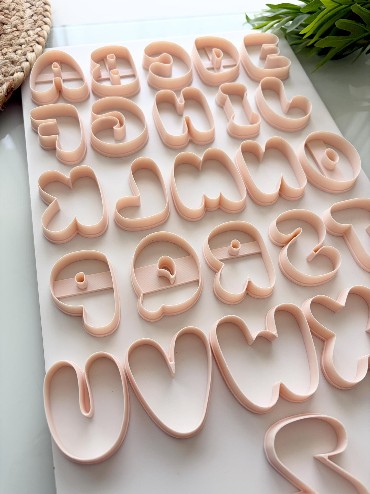 Bubble Alphabet Clay Cutters: Polymer Earring Making Tool (60mm/ 2.5")