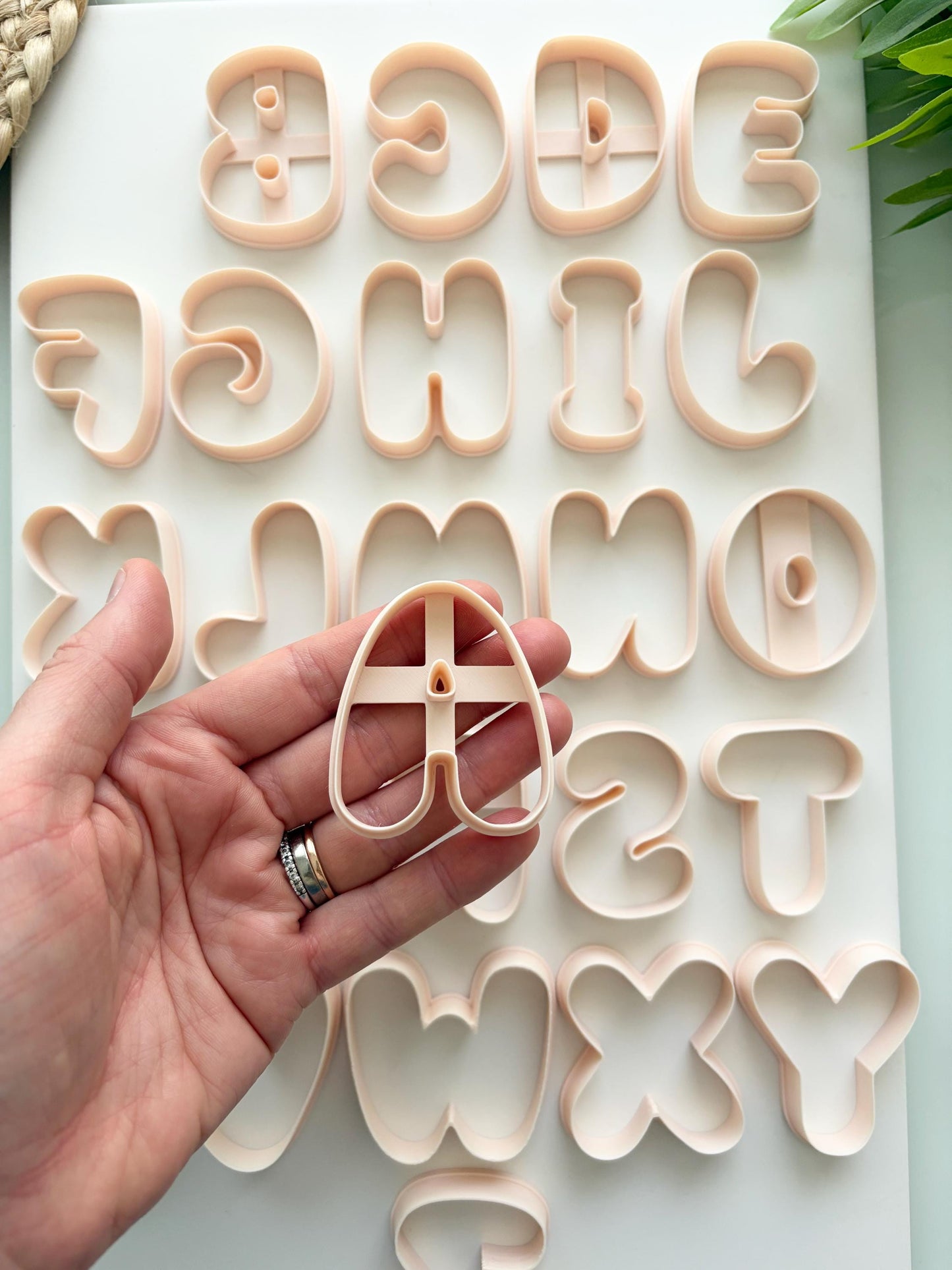 Bubble Alphabet Clay Cutters: Polymer Earring Making Tool (50mm/ 2")