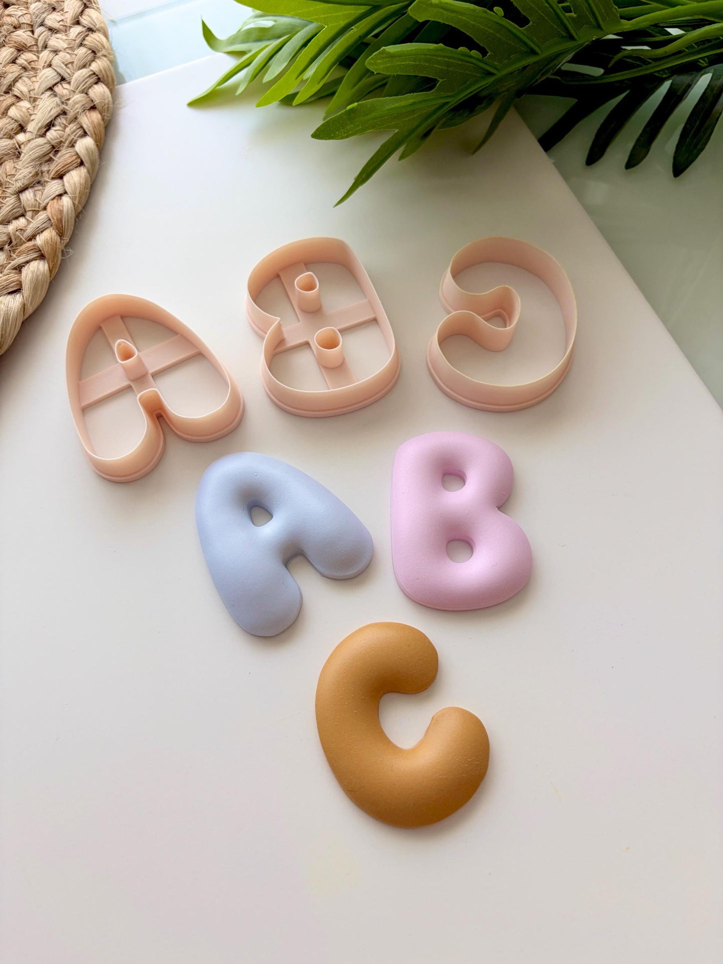 Bubble Alphabet Clay Cutters: Polymer Earring Making Tool (60mm/ 2.5")